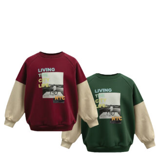 Pre-Boys fleece crew neck colour block